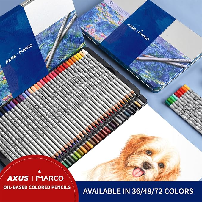 Oil-Based Colored Pencils Sets For Adults Colour Pencils in Iron Box Ideal for Sketching, Illustrations, Doodling & Design Great for Art Lovers & Pros. (RAFFINÉ 7100 Series-48 Colors)