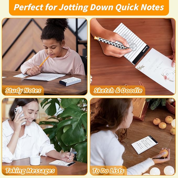 Oleitodh 3x5 Notepads – 48 Pack White Memo Pads Small Writing Pads with Perforated Lined Pages, Mini Note Pads 30 Sheets per Lined Note Pads 3x5, Pocket Notepads for Office School Home Supplies