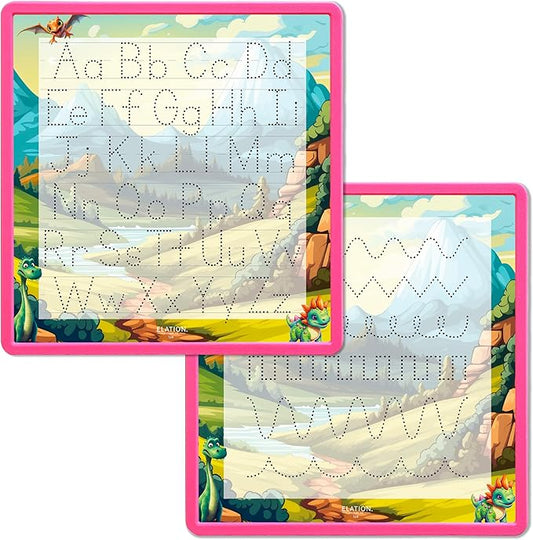 Kid's Name Tracing Board | Dry Erase Letter Tracing | Reusable Writing Practice Board | Personalized | Dinosaur Friends Theme