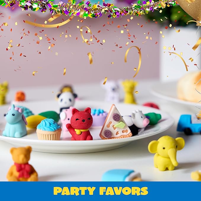 JOYIN 36Pcs Animal Erasers for Kids, Cute Pencils Erasers Bulk, Desk Pets Puzzle for Classroom Rewards Back to School Supplies Party Favors Treasure Box Toys Gifts