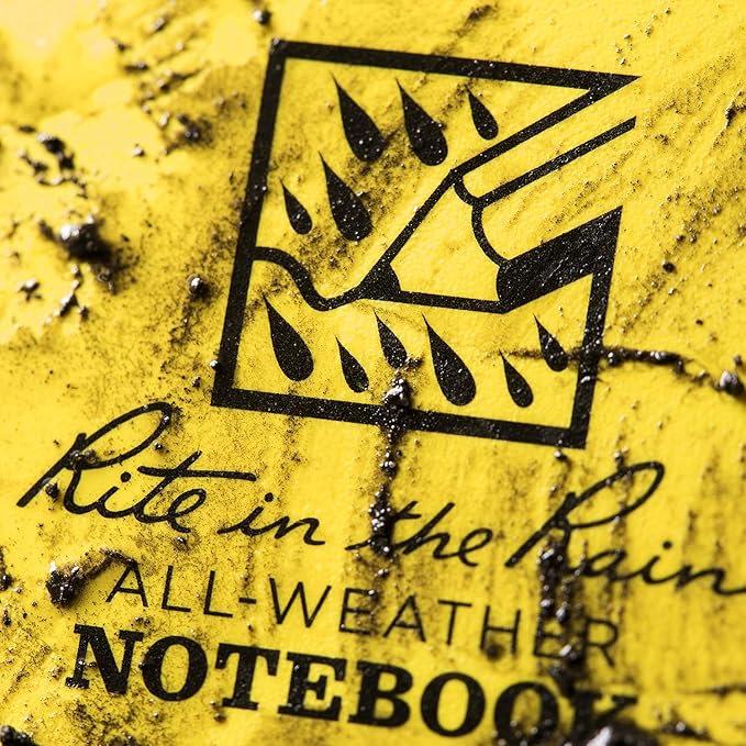Rite in the Rain Weatherproof Top Spiral Notepad, 4" x 6", Yellow Cover, Universal Pattern, 3 Pack (No. 146-3)