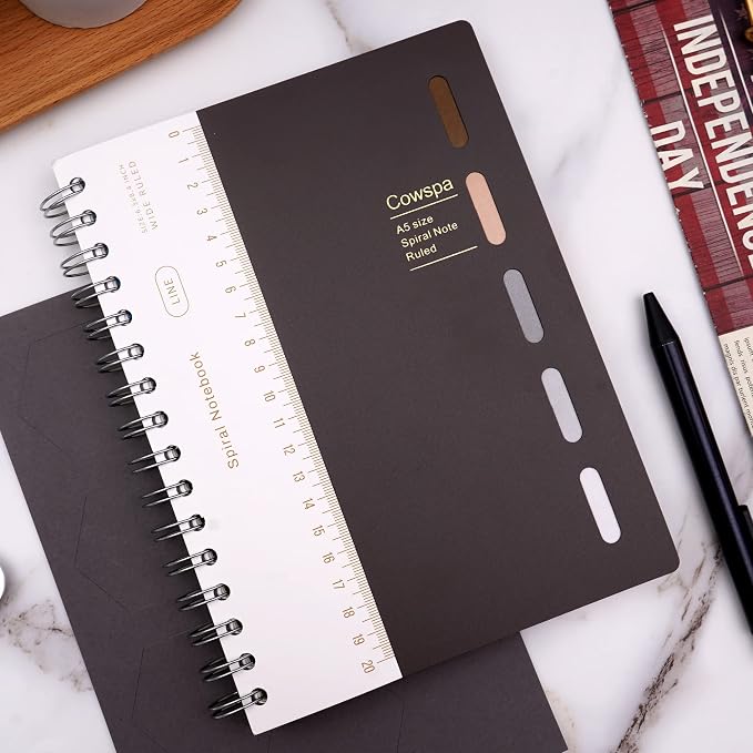5 Subject Notebook Wide Ruled Spiral Bound Journal with Dividers 7"x 8.5"