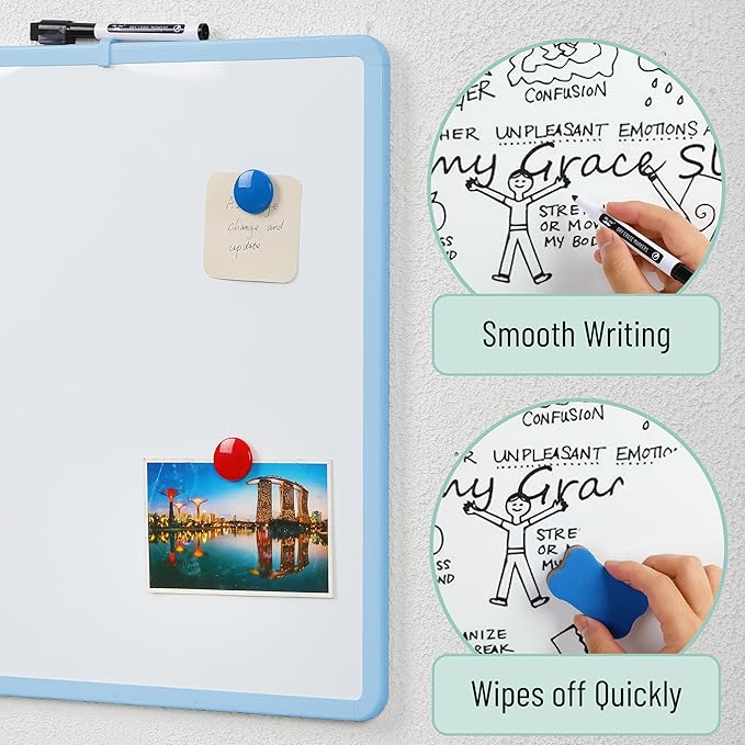 Mr. Pen- Magnetic Whiteboard Dry Erase, 18x24 Inches, Dry Erase Board with Black Fine Point Marker, Magnetic White Board for Students, Home, Office and Classroom