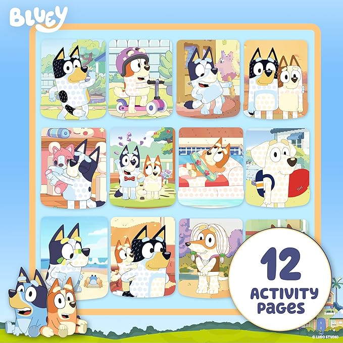 Horizon Group USA Bluey Dot Art Pad & Markers, Spiral-Bound Activity Painting Pad, Travel-Friendly Dabbers, Birthday Party, Great Mess-Free Toddler Toys for Kids Ages 3, 4, 5, 6