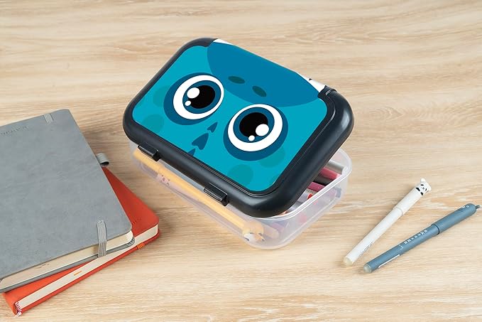 ZIPIT Recycled Plastic Pencil Box for Boys, Large Capacity Pencil Case for School, Durable Stationery Organizer Box, Dino