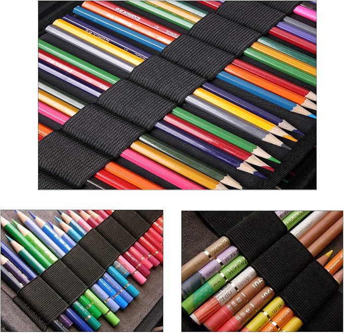 Coloring Pencil Case 220 Slots Pencils/Gel Pens Organizer Waterproof Travel Case Zipper Carrying Portable Pencil Markers Pen Holder Bag for Painter Writers