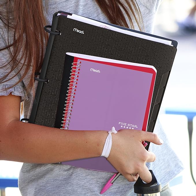 Five Star Spiral Notebook, 2 Subject, College Ruled Paper, 6" x 9-1/2", 80 Sheets, Fights Ink Bleed, Water Resistant Cover, Amethyst Purple (840029CF1-ECM)