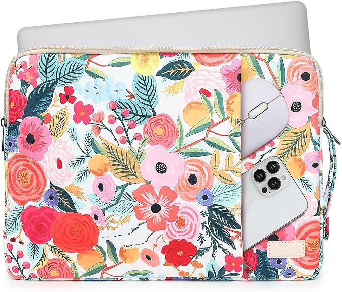 Laptop Sleeve 13.3 inch14 Inch, 15.6inchWater Resistant Traveling Computer Cover with Handle, Shockproof Protective Carrying Laptop Case (Y8-Garden Rose, 16 inch)