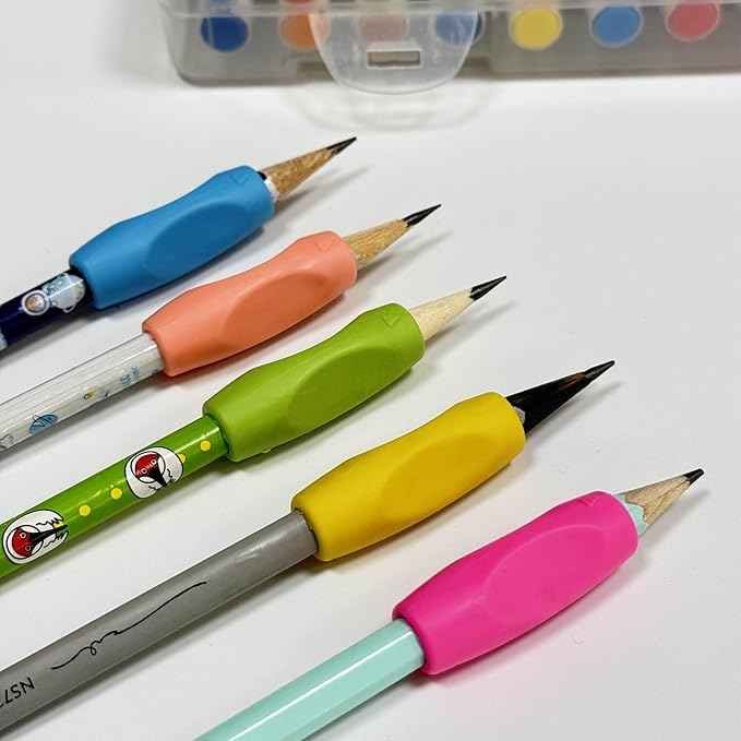 Pencil Grips for Kids Handwriting,Silicone Children Pencil Holding Practictise Device for Correcting Pen Holder Postures Correction Tools (5Pcs)