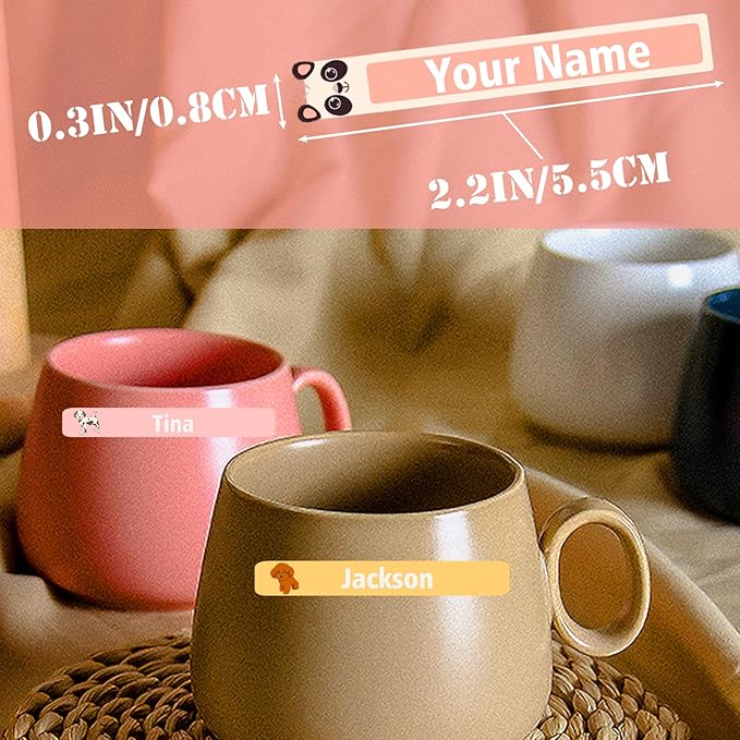 120 PCS Personalized Labels for Kids，Custom Name Tag Stickers Labels Waterproof for School Supplies,Water Bottle,Lunch Box,Toys(2.3 x 0.4 in)