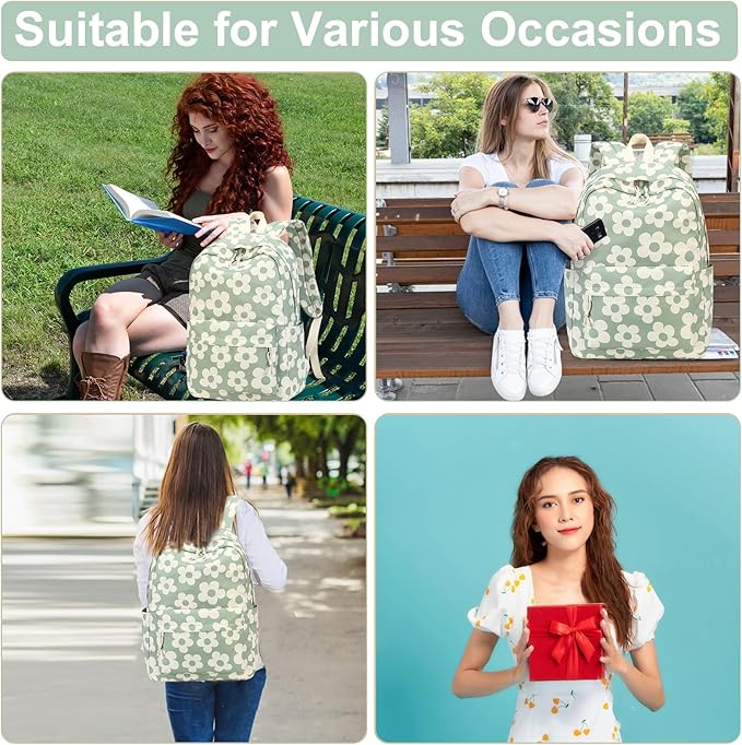 School Backpack for Teen Girls Women Laptop Backpack College Bookbags Middle School Travel Work Commuter Back Pack