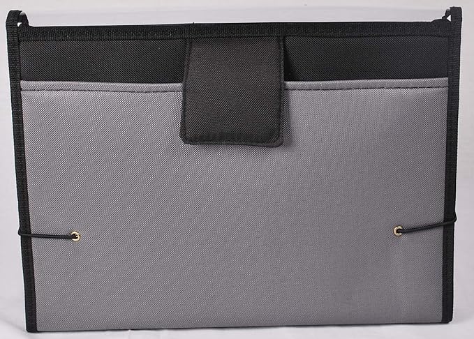 Filexec Soft Touch Padded Canvas Window Expanding File, 13 Pockets, Black (46227-8), Letter, (Pack of 12)
