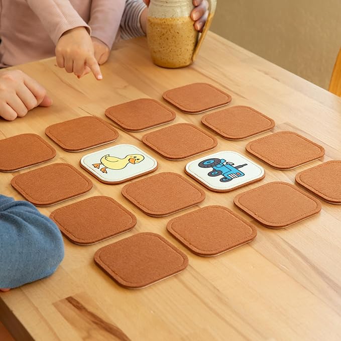 Felt Farm Matching Game for Toddlers – Farm Animal Memory Game & Flash Cards – Soft and Safe for Ages 1+ – Montessori Preschool Learning Activity – Educational Farm Toy for Boys & Girls