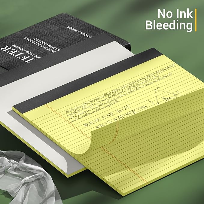 AILZFEI 3 Pack Yellow Legal Pads 11 x 9.5 College Ruled Yellow Paper Note Pad Narrow Ruled 30 Sheets Notepads Perforated Writing Pad Clear Print Horizontal Pads of Paper