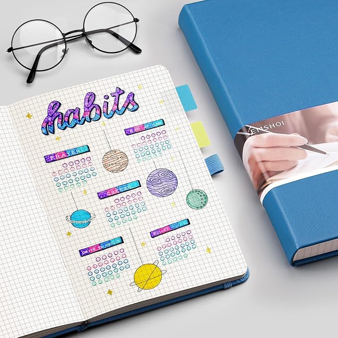 EMSHOI Graph Grid Journal Notebook, 256 Pages, A5 Size (5.7'' x 8.3'')