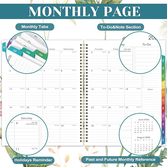 Planner 2026-2027 - Academic Planner 2026-2027, from JULY 2026 to JUNE 2027, 9'' x 11'', Weekly and Monthly Planner, 26-27 Calendar Planner with Colourful Tabs, Premium Thick Paper, Twin-Wire Binding, Back Pocket