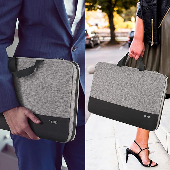 Ytonet Laptop Case Laptop Sleeve Case 13 13.3 Inch, TSA Slim Computer Cover with Handle, Water Resistant Business Travel Carrying Cover Compatible with MacBook Neo, Air, Pro HP Dell Notebooks, Grey