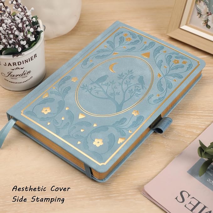 TIEFOSSI Dot Notebooks, A5 Hardcover Dot Journals for Writing Women, 160gsm Thick Paper, 190 Numbered Pages, for Planner Organization