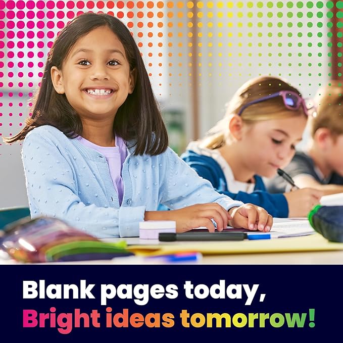 Hygloss Half Blank Books for Kids to Write Stories & Illustrate – Bulk 24 Pack – 5.5" x 8.5" A5 – Primary Journal for Grades K-2, Preschool/Kindergarten Notebook with Picture Space – 24 Pages, White