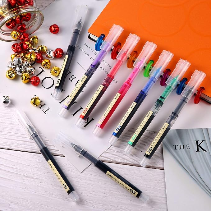 Frienda 12 Pcs Rolling Ball Pen 0.5 mm Japanese Pen,Multicolor