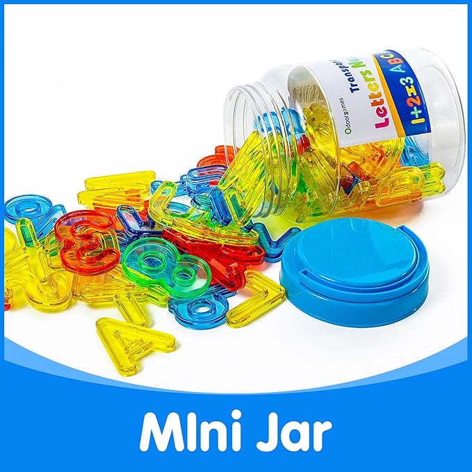 66 Pcs Translucent Letters and Numbers – Light Table Toys, Manipulatives and Accessories for Enhanced Learning & Fun