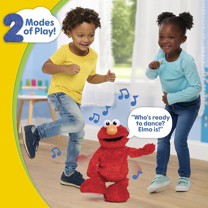 Sesame Street Hokey Pokey Elmo 14” Interactive Plush Toy, Sings, Dances & Plays Music, Bilingual Stuffed Animal for Pretend Play, Soft & Huggable, for Girls and Boys, Ages 18 Months+ by Just Play