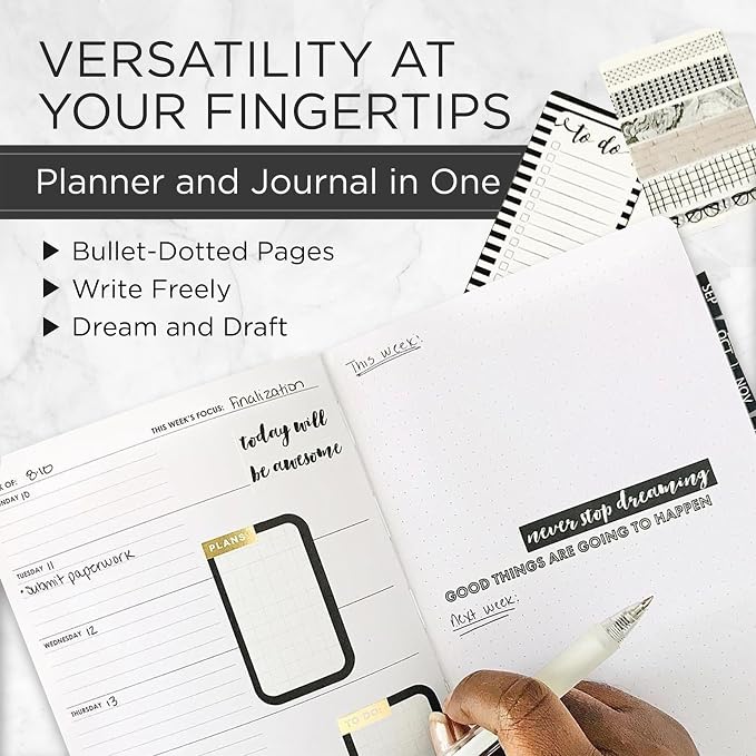 Wordsworth & Black A5 Undated Weekly, Monthly Planner, A5 Paper, Black