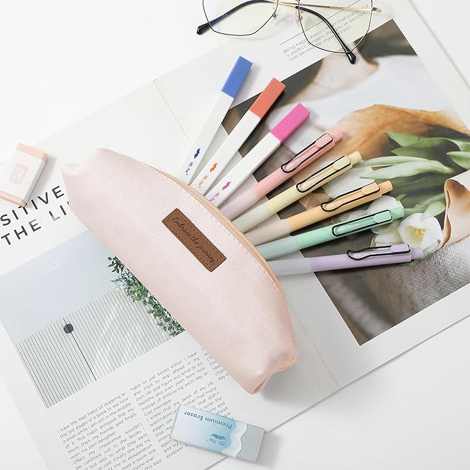 Mr. Pen- Cute Pencil Case Pouch, Multipurpose Canvas Bible Pencil Pouch, Smooth Zipper, Premium Material, Neat Stitches, Ideal for Stationery, Cosmetics, Electronics, School, Office, Travel
