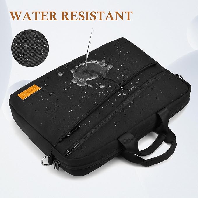 bagasin 17 17.3 inch Laptop Computer PC Shoulder Bag Carrying Case, Water-Repellent Fabric Briefcase, Lightweight Toploader, Business Casual or School