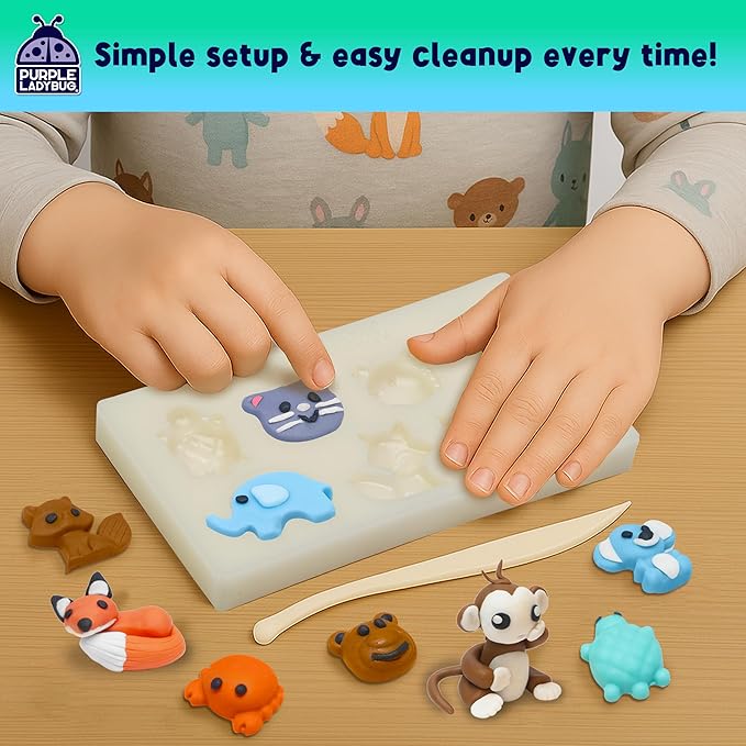 DIY Clay Cute Mini Eraser Kit for Kids - Birthday Gifts for 4 5 6 7 8 9 10 11 12 Girls & Boys - Students Desk Pet Animals Make Your Own Erasers Kit, Arts and Crafts for Kids Ages 8-12 4-8
