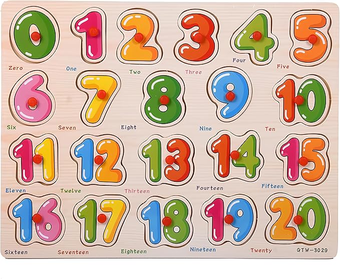 3-Pack | Alphabet, Numbers & Shapes Wooden Puzzles for Toddlers 3-5 Years Old – ABC, 1-20 & Shape Learning Toy with Puzzle Board & Blocks, Preschool Educational Toy for Boys & Girls
