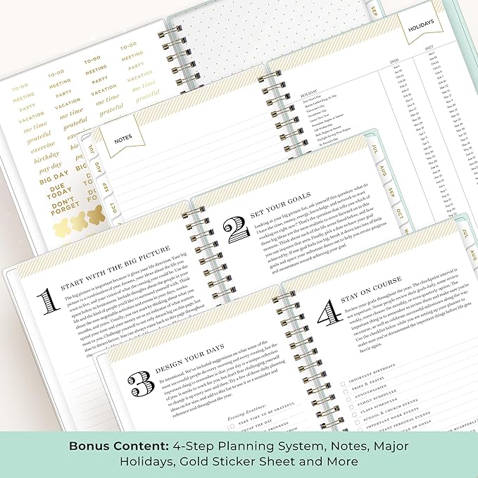 Blue Sky Day Designer 2026-2027 Weekly and Monthly Academic Year Planner Calendar, July 2026 - June 2027, 5" x 8", Flexible Cover, Laminated Tabs, Storage Pocket, Includes Stickers, Secret Garden Mint