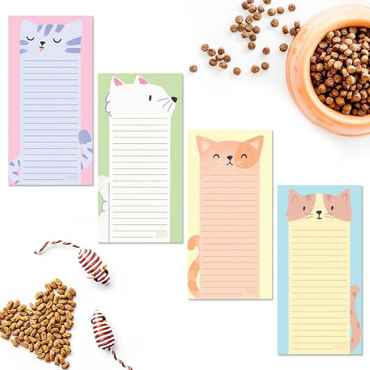 Sweetzer & Orange Magnetic Notepads for Refrigerator 4 Pack, Sticky notes for Fridge Sets - Sticky Journals for Freezer - Magnetized memo sheets for cooler - 3.5” x 7”, 45 Pages