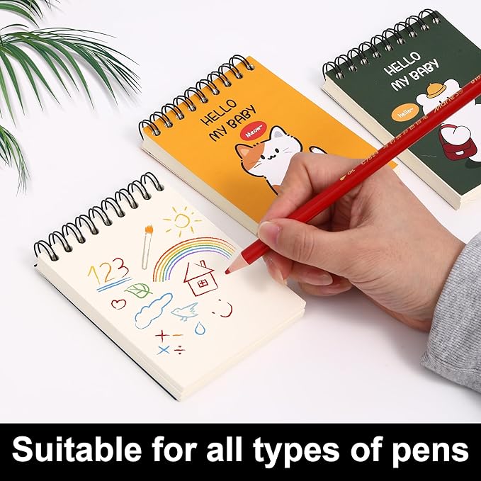 Steno Pads 3.1" x 4.3" Blank Pocket Spiral Notepads Small Cute Spiral Note Pads Blank Pages Notebook No Lines Top Spiral Notebook 3.1" x 4.3" Unlined Little Memo Steno Note Pads Nursing Notepad for Work, School, Office, Nurse, Travel (blue)