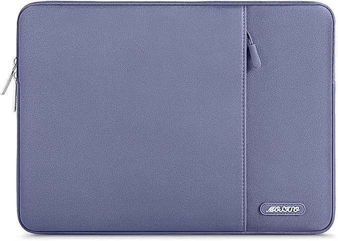 MOSISO Laptop Case 16 inch, 15-15.6 inch Laptop Sleeve Compatible with MacBook Pro 16 M5 M4 M3 M2 M1, HP Acer Dell Lenovo ASUS, Polyester Vertical Computer Sleeve Bag with Pocket, Lavender Gray