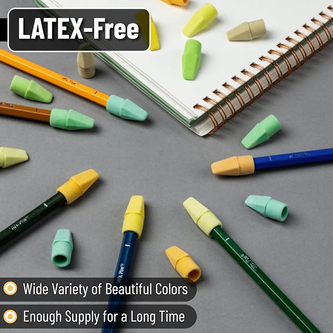 Mr. Pen- Pencil Erasers Toppers, 1000 Pack, Colorful, Latex Free, No Smudge | Mr Pen Erasers for Pencils