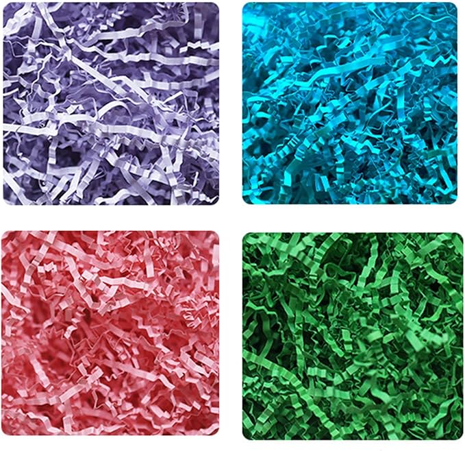 Crinkle Cut Paper Shred Filler, Raffia Paper Shredded Paper Stuffing for Gifts Wrapping Baskets Box Filling Easter Party Supply (Pink)