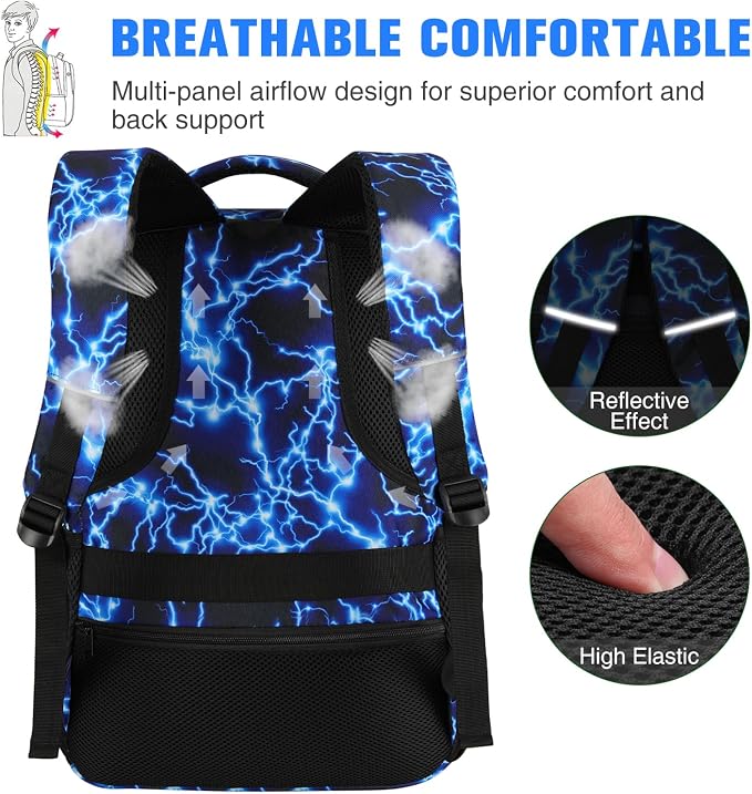 Paude Backpack for Men,15.6 Inch College Backpack School Bookbag for Teens,Laptop Bookbag with USB Port and Headphone Hole