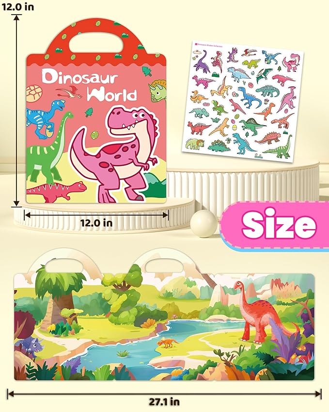 Walenced Reusable Sticker Book for Toddlers, Travel Stickers for Kids, Toddler Craft Activities Toys, Birthday Gifts for Boys & Girls