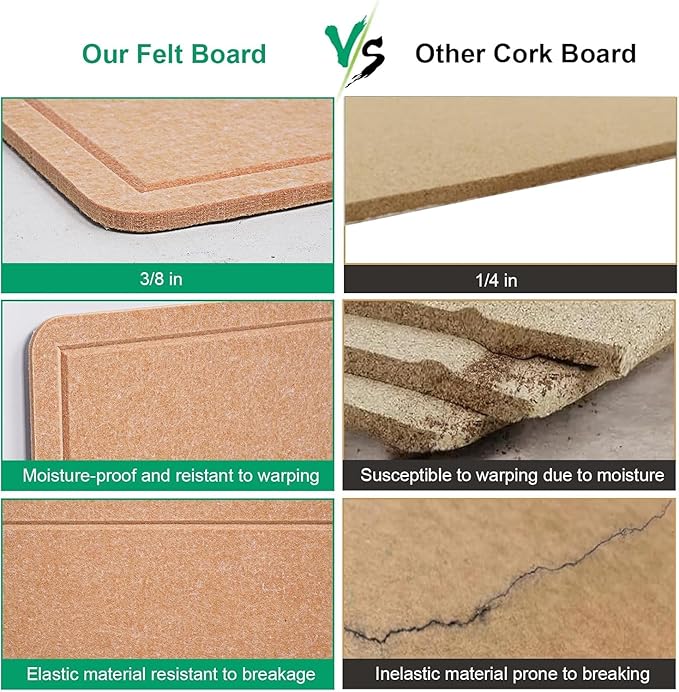 Large Bulletin Board, 48 X 36 inches Cork Board with 30 Pushpin, 4' x 3' Felt Cork Board Notice Pin Board, Self-Adhesive Vision Board Mood Board Foldable Photo Board for Wall - Ginger Yellow