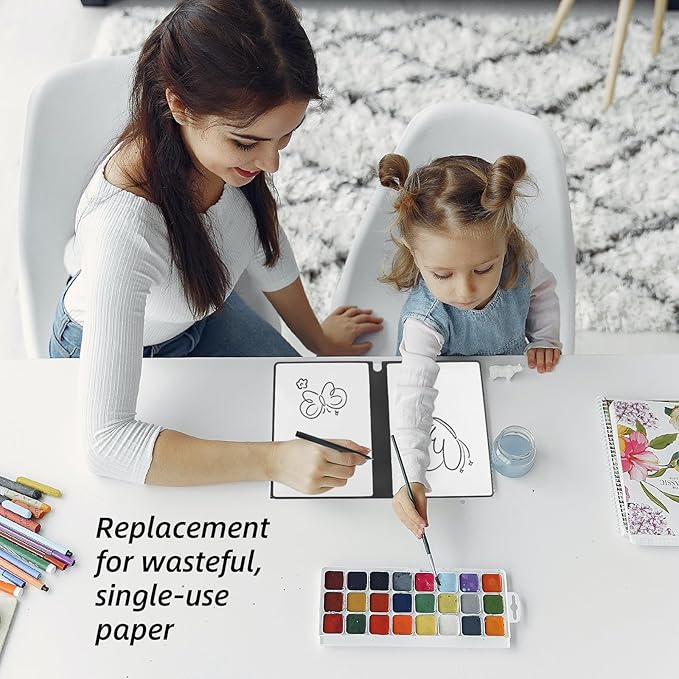 Reusable A5 Dry Erase Notebook Include a Wipeable Pen and Rag,9.4x6.5 Inch Erasable Notebook Whiteboard Notebook,Wipeable Notebook PU Hardcover for Office and Taking Notes(Denim Blue)