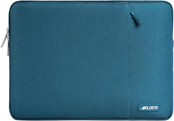 MOSISO Laptop Case 13.3 inch, 13-13.3 inch Laptop Sleeve Compatible with MacBook Air/Pro 13/Pro 14 M5 M4 M3 M2 M1, HP Dell ASUS Lenovo,Polyester Vertical Computer Sleeve Bag with Pocket, Deep Teal