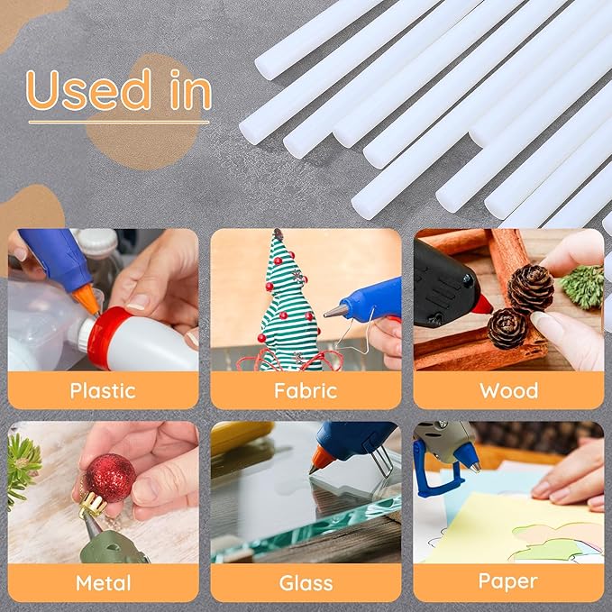 Glow in The Dark Glue Sticks, 72 Pack 0.43"x8" Full Size Hot Glue Sticks for Wedding Cards, Sealing, Decoration, Art, DIY, Car Dent Repair