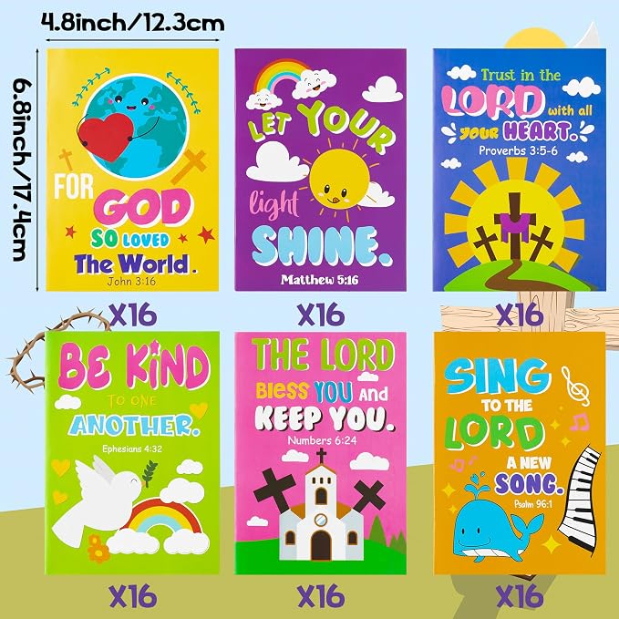 Dvbonike 96Pcs Bible Coloring Books Religious Theme DIY Color-in Pages | Inspirational Words, Christian Activity Artwork, Sunday School Supplies, Classroom Reward, Party Favor, Gift, Drawing Booklet