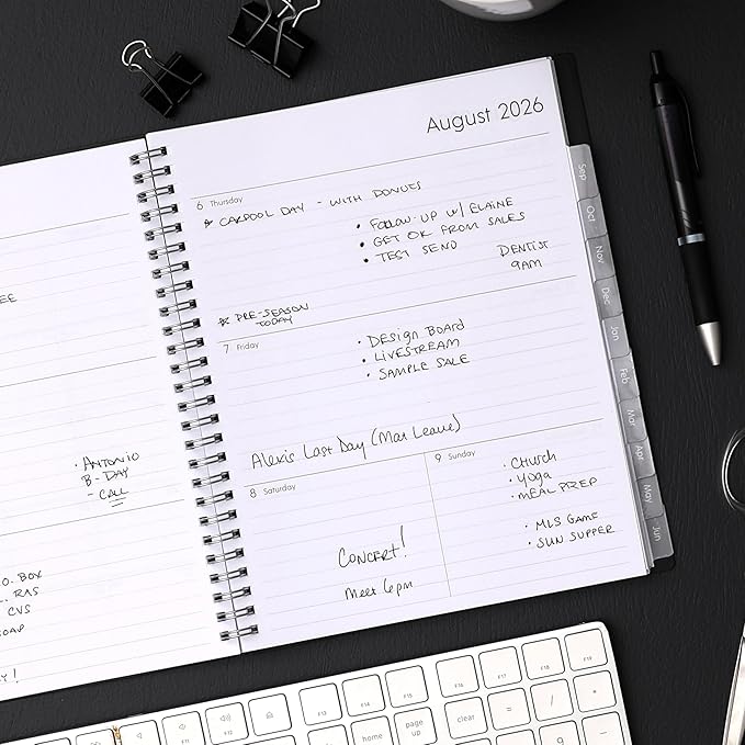 Blue Sky 2026-2027 Weekly and Monthly Academic Year Planner Calendar, July 2026 - June 2027, 7" x 9", Flexible Cover, Wirebound, Laminated Tabs, Enterprise Navy