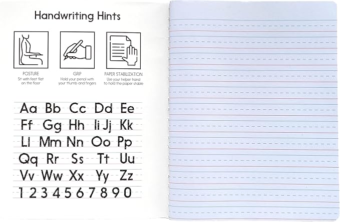Primary Composition Grades K-2, Full-page 1/2" Primary Ruled, 100 Sheets Notebook Size 9.75 x 7.5, Marble Colors, 4-Pack