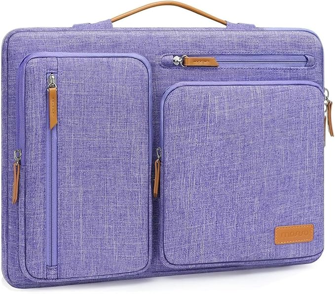MOSISO 360 Protective Laptop Case 16 inch, 15-15.6 inch Laptop Sleeve Compatible with MacBook Pro 16, HP Acer Dell Lenovo ASUS, Side Open Carrying Case with 4 Zipper Pockets&Handle, Purple