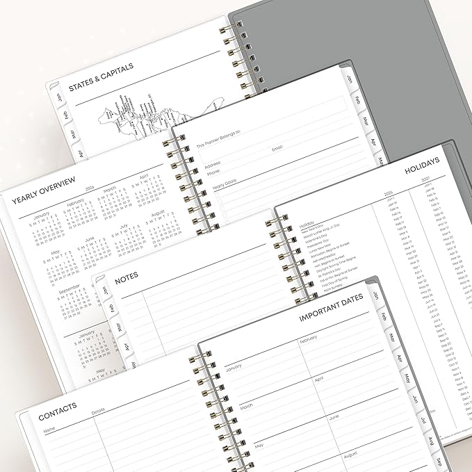 Blue Sky 2026 Weekly and Monthly Planner Calendar, January 2026 - December 2026, 5" x 8", Flexible Frosted Cover, Laminated Tabs, Durable Twin Wire Binding, Sophie