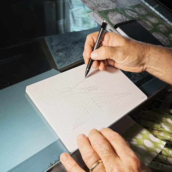 Notsu Graph Desk Notepad 2 Pack | Minimalist Graphing Memo Mouse Pads with Premium Thick Paper, Small 5.5" x 8.5"