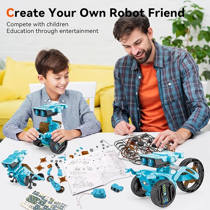 STEM 12-in-1 Education Robots Toys for Boys Age 8-12 12-16, DIY Educational Toy Science Kits for Kids, Building Experiment Robotics Set Birthday Gifts for 8 9 10 11 12 13 14 15 16 Years Old Boys Girls